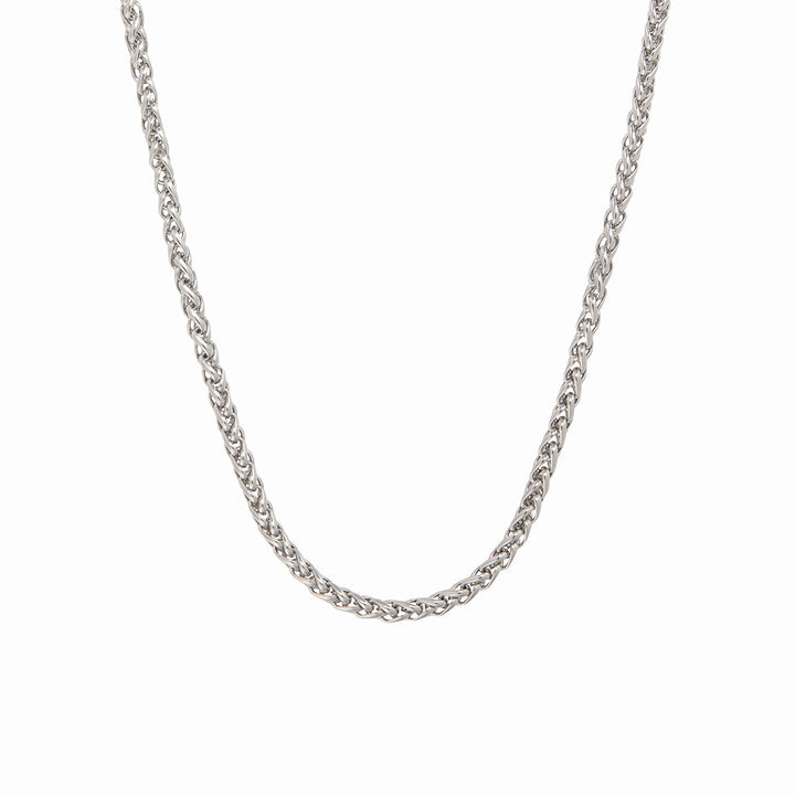 Silberne Kette mit Geflecht