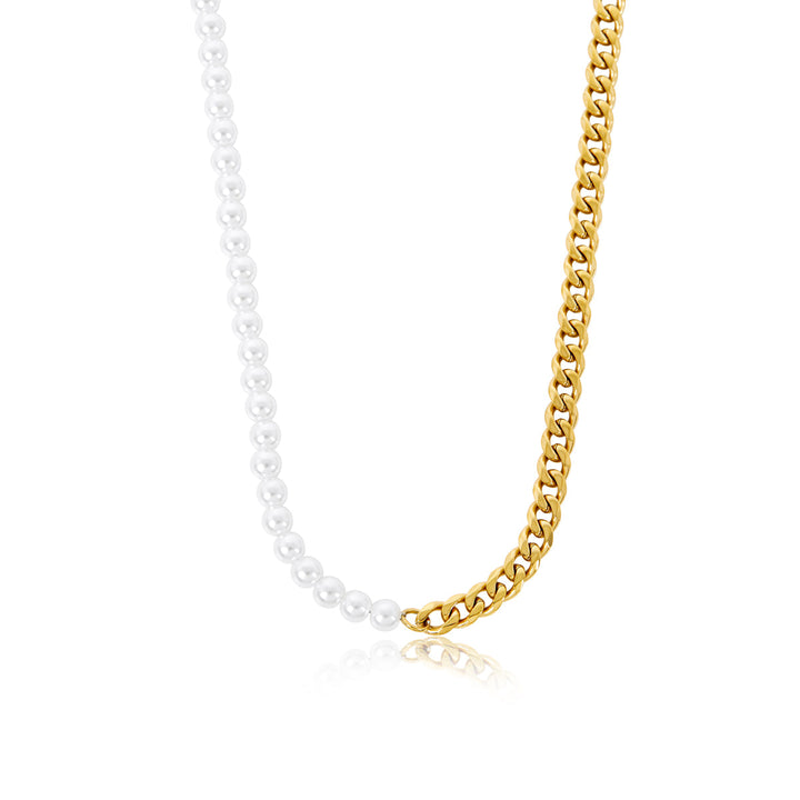 Perlenkette mit Goldkette