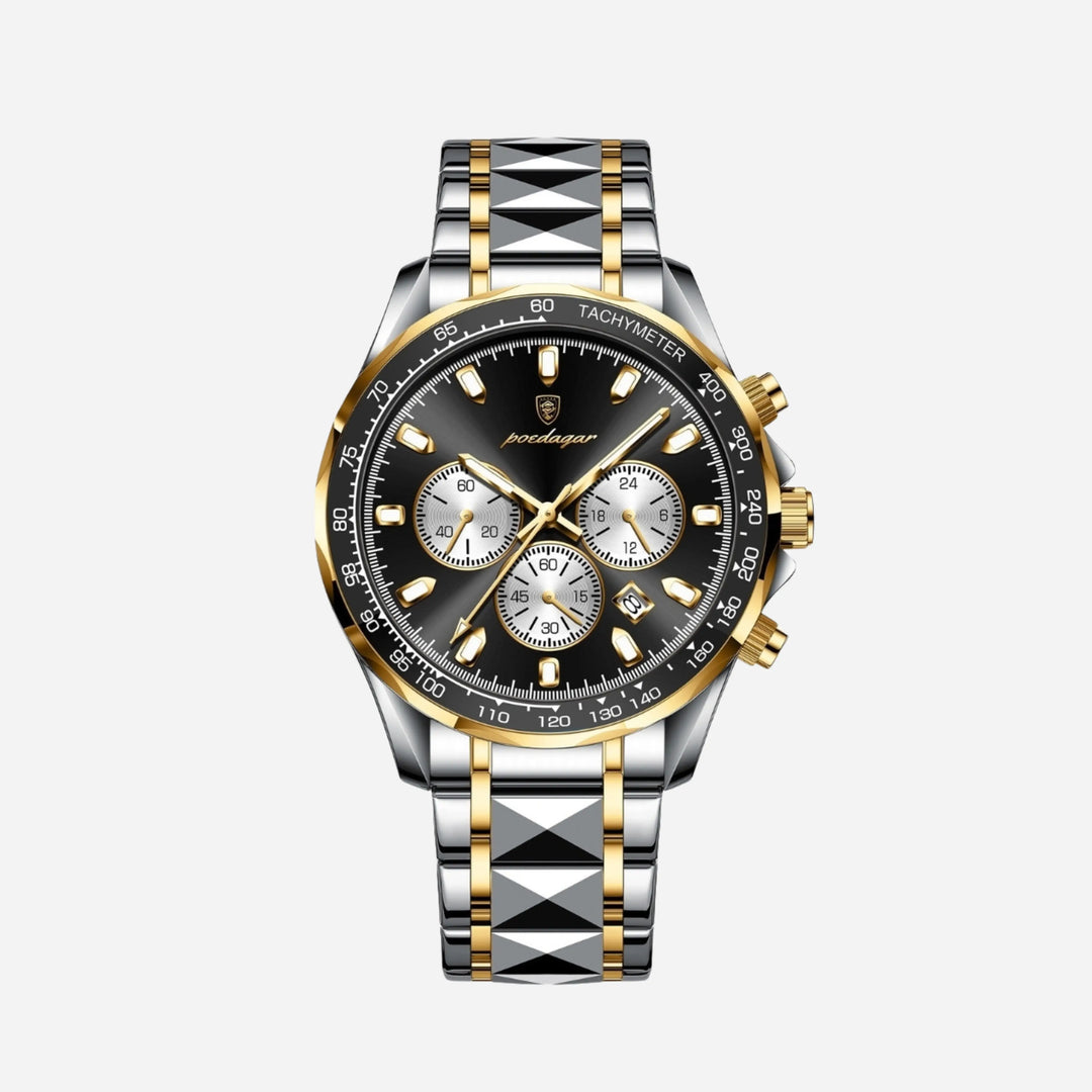 Luxuriöse Herren-Sportuhr mit wasserdichtem Quarzwerk und Chronograph