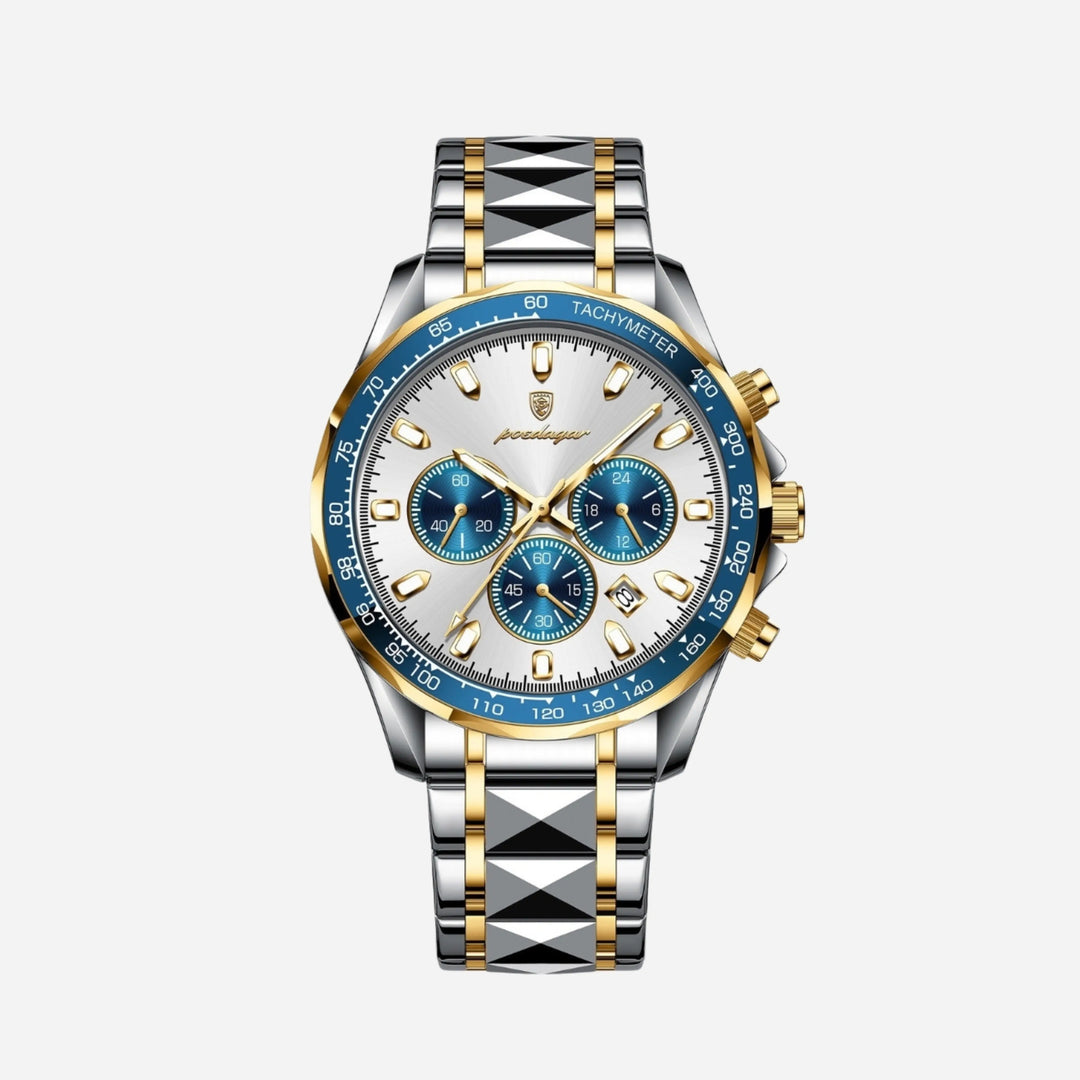 Luxuriöse Herren-Sportuhr mit wasserdichtem Quarzwerk und Chronograph