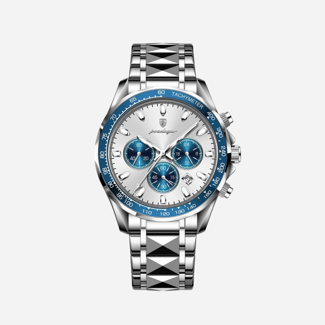 Luxuriöse Herren-Sportuhr mit wasserdichtem Quarzwerk und Chronograph
