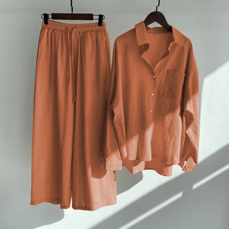 Ingrid™ | 2-Teiliges Set im Leinen-Look | Shirt & weite Hose