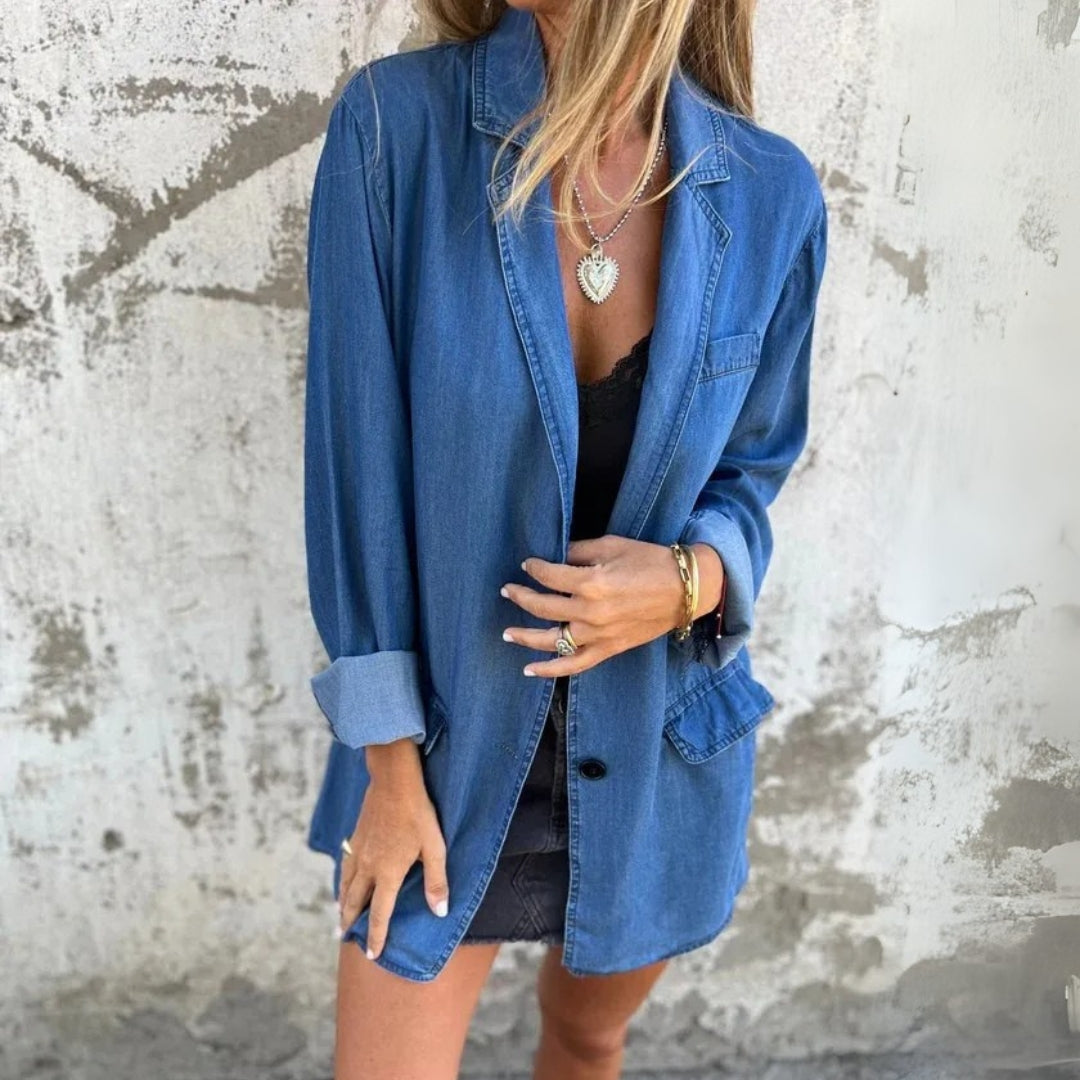 Birgit™ | Lässiger Denim-Blazer
