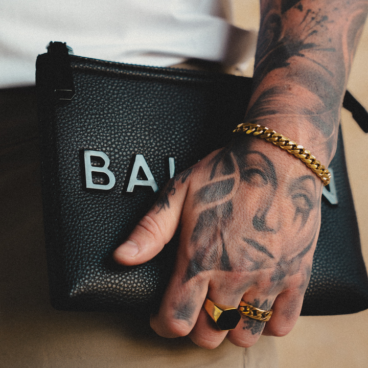 Goldenes Set Kette & Armband Curb