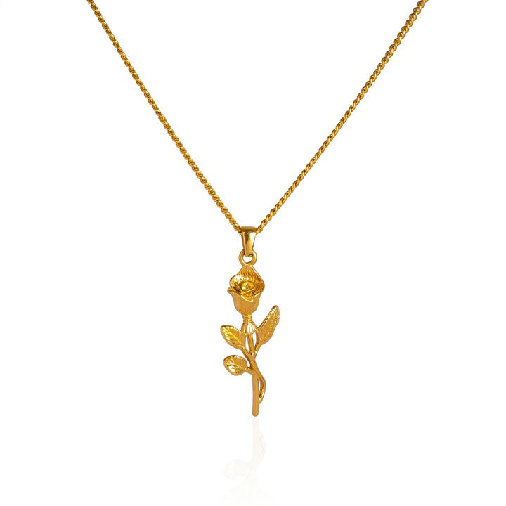 Halskette mit Rose in Goldton