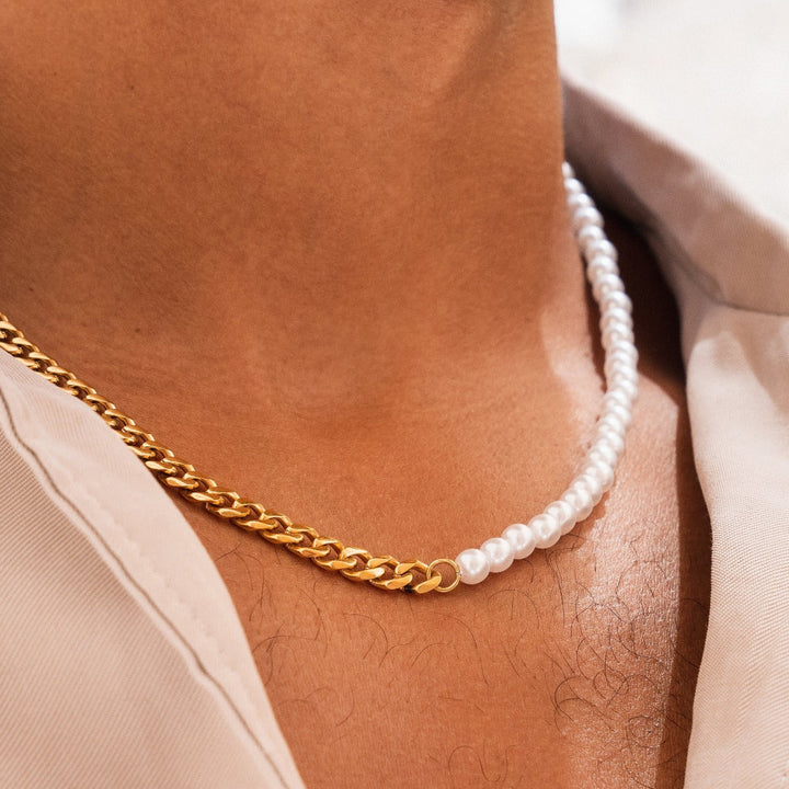 Perlenkette mit Goldkette