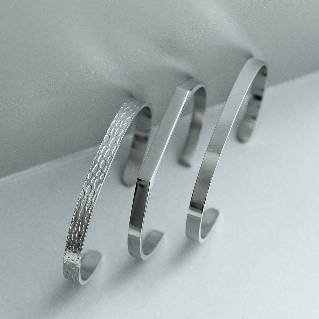Silbernes Verstellbares Armband mit Struktur
