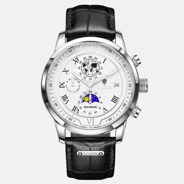 Chronographuhr mit Premium-Lederarmband